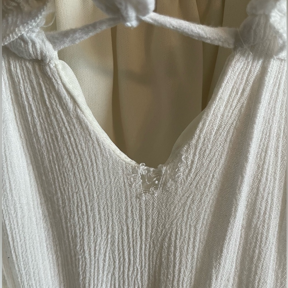 White Ruffle Bathing Suit Cover - Picture 4 of 9